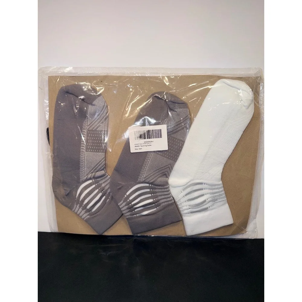 IRAMY Running Socks Women Black White Grey 3 Pack CSRS007 Size L Ankle Athletic